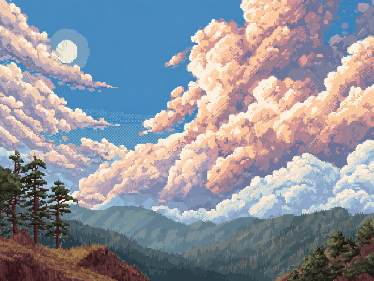 Pixel art landscape